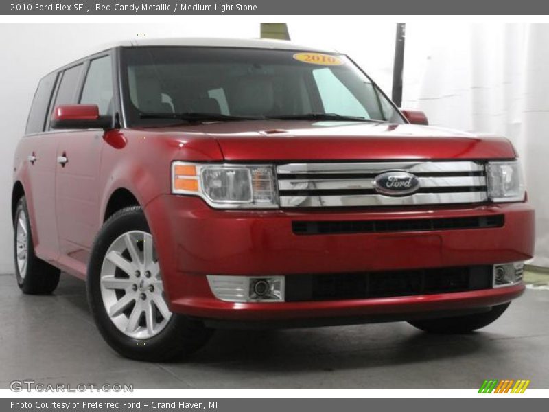 Red Candy Metallic / Medium Light Stone 2010 Ford Flex SEL