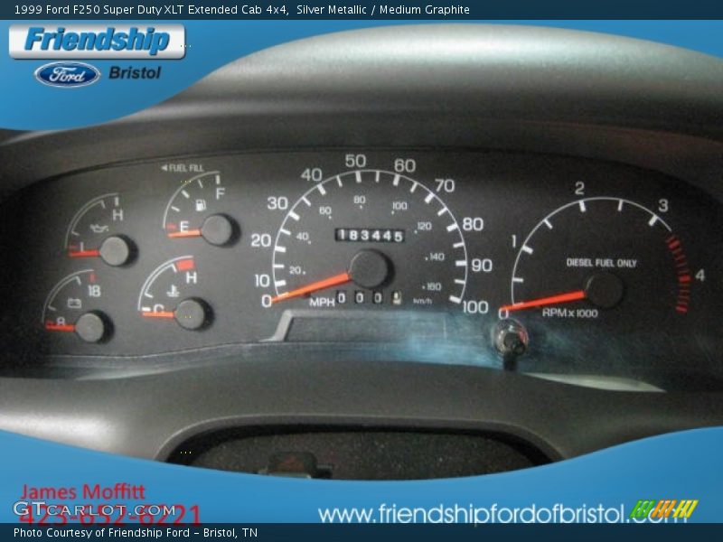 Silver Metallic / Medium Graphite 1999 Ford F250 Super Duty XLT Extended Cab 4x4