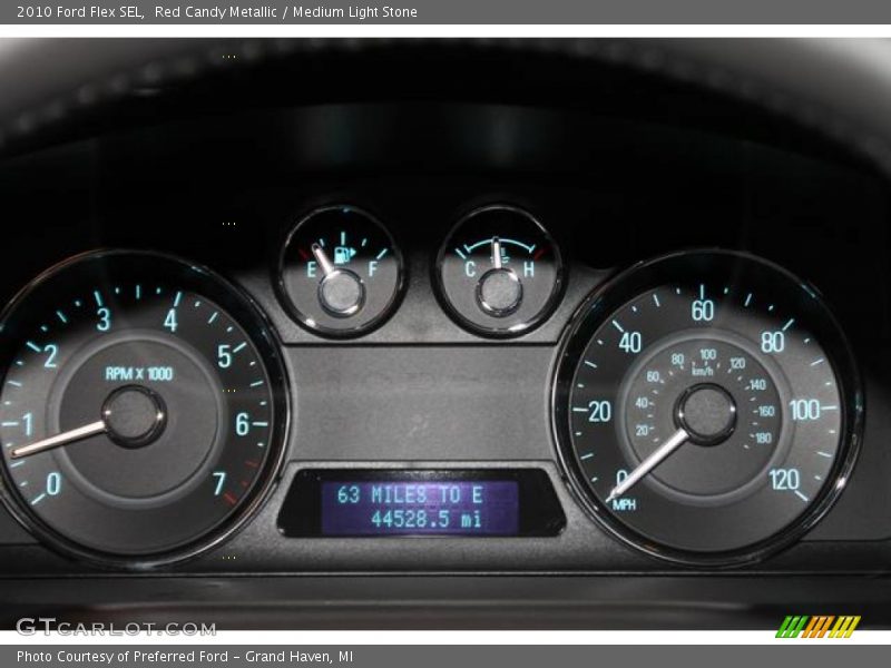 Red Candy Metallic / Medium Light Stone 2010 Ford Flex SEL