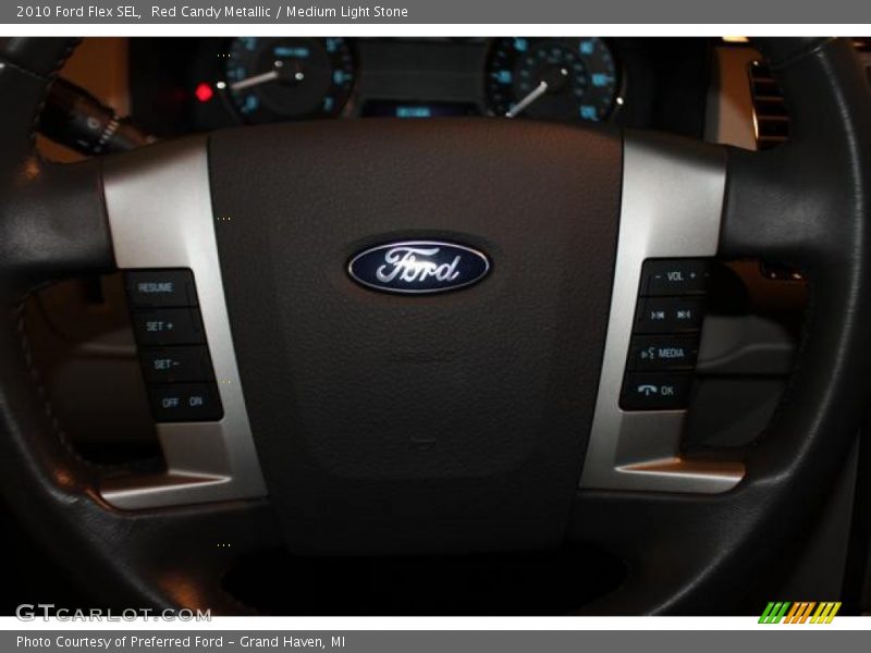 Red Candy Metallic / Medium Light Stone 2010 Ford Flex SEL