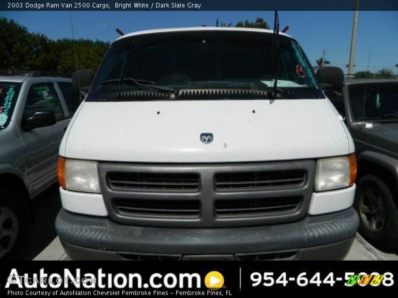 Bright White / Dark Slate Gray 2003 Dodge Ram Van 2500 Cargo
