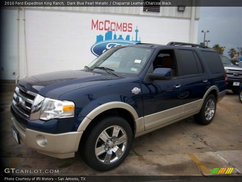 Dark Blue Pearl Metallic / Chaparral Leather/Charcoal Black 2010 Ford Expedition King Ranch