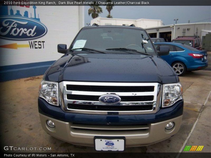 Dark Blue Pearl Metallic / Chaparral Leather/Charcoal Black 2010 Ford Expedition King Ranch