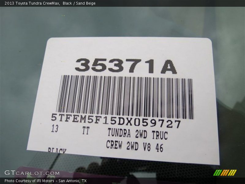 Black / Sand Beige 2013 Toyota Tundra CrewMax