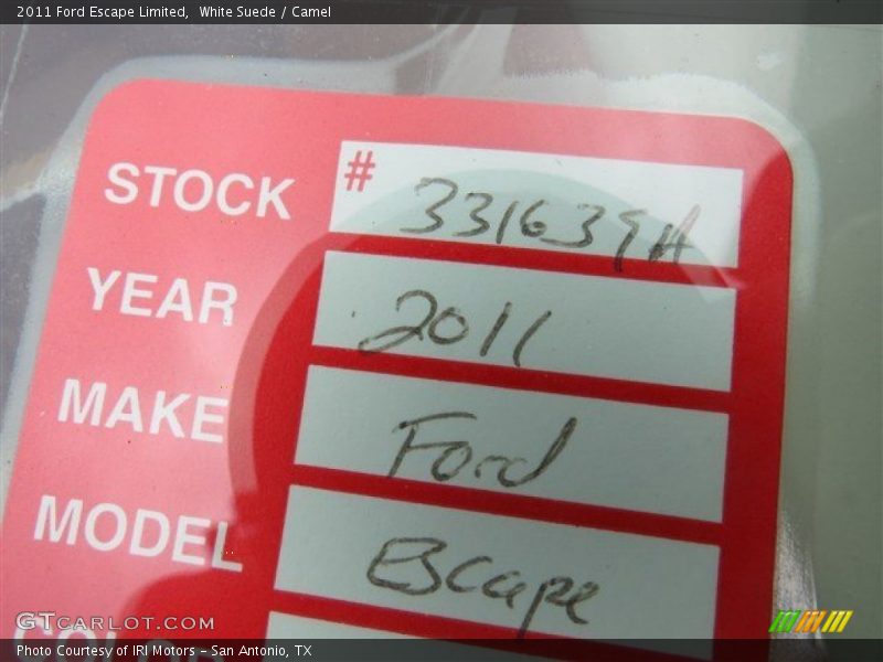 White Suede / Camel 2011 Ford Escape Limited