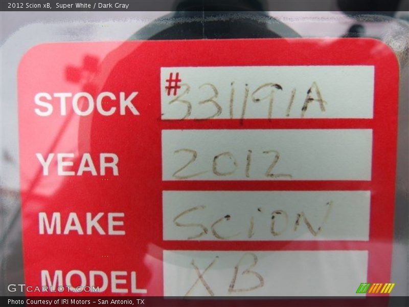Super White / Dark Gray 2012 Scion xB