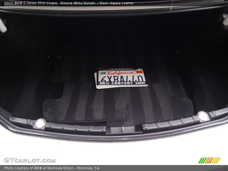 Mineral White Metallic / Black Nappa Leather 2012 BMW 6 Series 650i Coupe