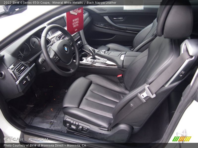 Mineral White Metallic / Black Nappa Leather 2012 BMW 6 Series 650i Coupe