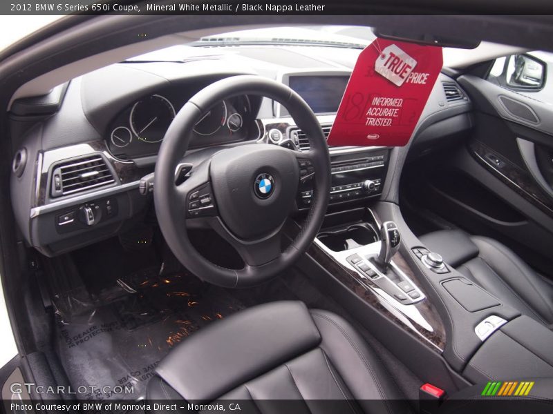 Mineral White Metallic / Black Nappa Leather 2012 BMW 6 Series 650i Coupe