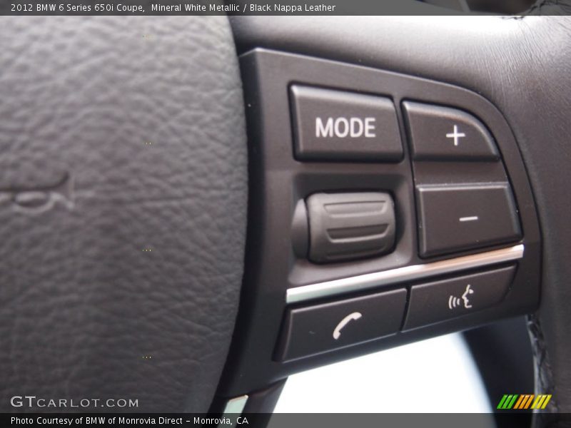 Mineral White Metallic / Black Nappa Leather 2012 BMW 6 Series 650i Coupe