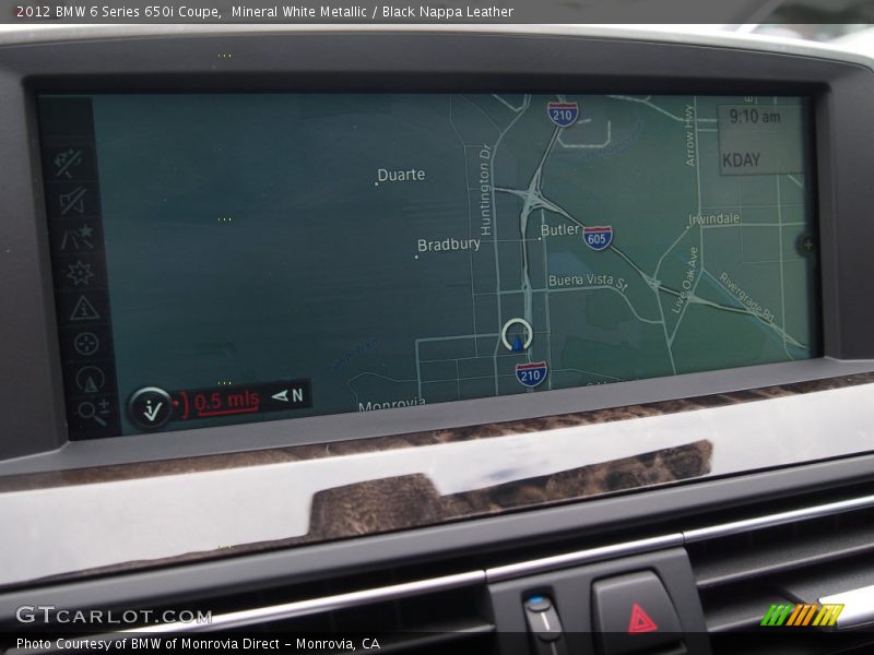 Mineral White Metallic / Black Nappa Leather 2012 BMW 6 Series 650i Coupe