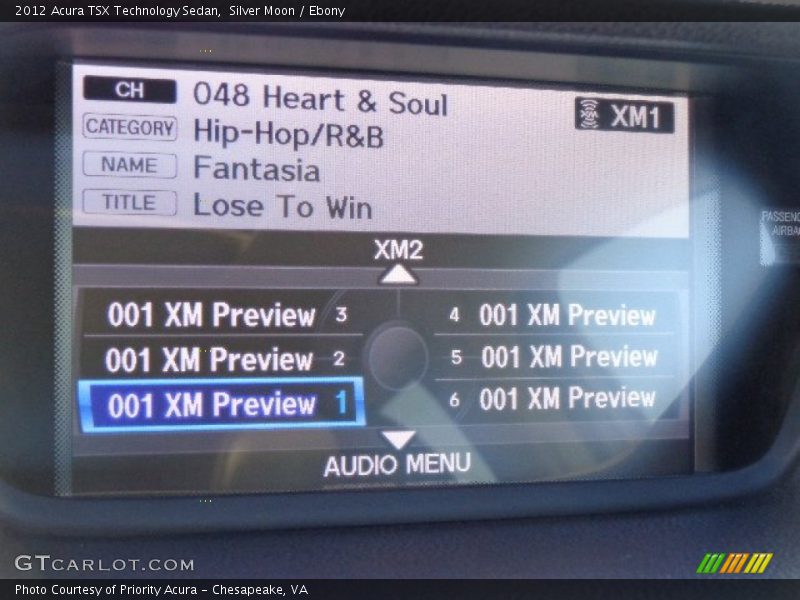 Silver Moon / Ebony 2012 Acura TSX Technology Sedan