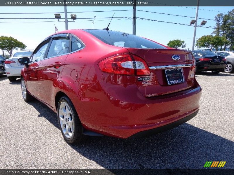 Red Candy Metallic / Cashmere/Charcoal Black Leather 2011 Ford Fiesta SEL Sedan