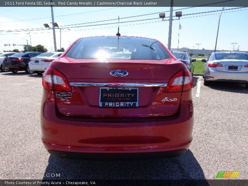 Red Candy Metallic / Cashmere/Charcoal Black Leather 2011 Ford Fiesta SEL Sedan