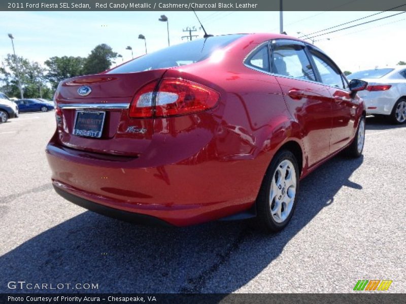 Red Candy Metallic / Cashmere/Charcoal Black Leather 2011 Ford Fiesta SEL Sedan