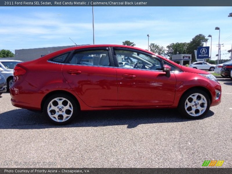 Red Candy Metallic / Cashmere/Charcoal Black Leather 2011 Ford Fiesta SEL Sedan