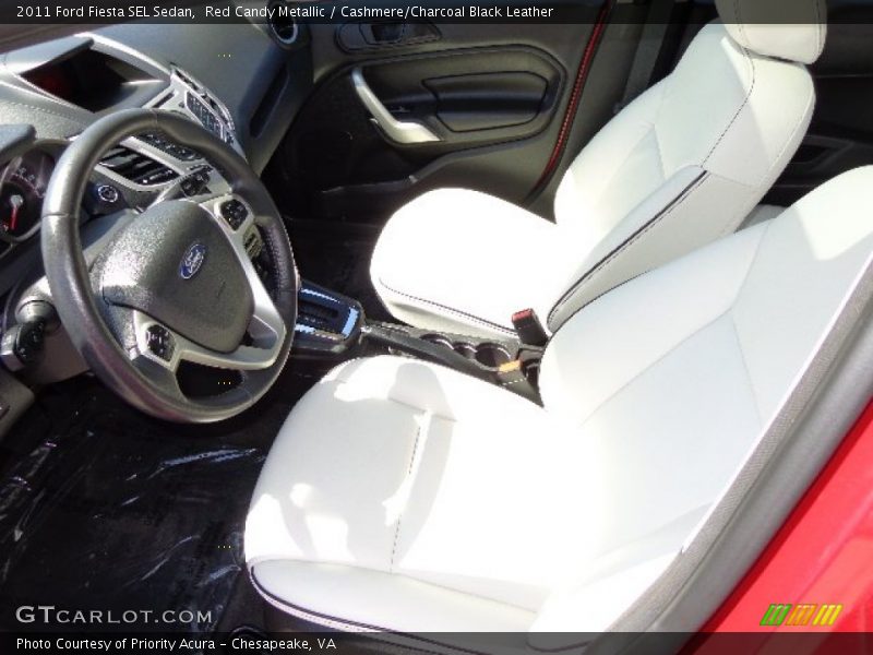 Red Candy Metallic / Cashmere/Charcoal Black Leather 2011 Ford Fiesta SEL Sedan
