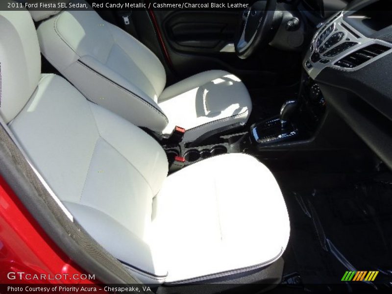Red Candy Metallic / Cashmere/Charcoal Black Leather 2011 Ford Fiesta SEL Sedan