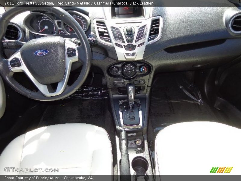 Red Candy Metallic / Cashmere/Charcoal Black Leather 2011 Ford Fiesta SEL Sedan