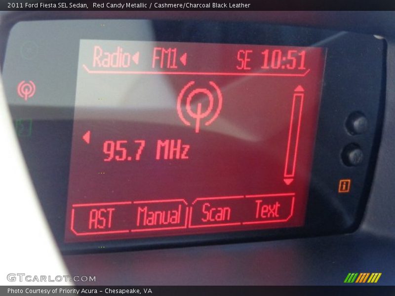 Red Candy Metallic / Cashmere/Charcoal Black Leather 2011 Ford Fiesta SEL Sedan