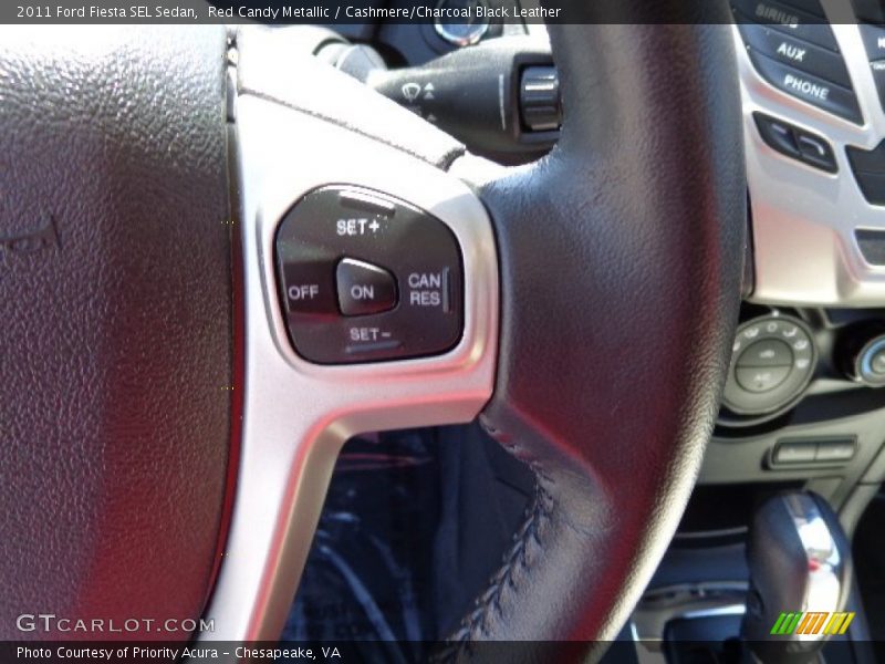 Red Candy Metallic / Cashmere/Charcoal Black Leather 2011 Ford Fiesta SEL Sedan