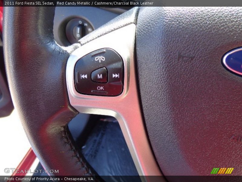 Red Candy Metallic / Cashmere/Charcoal Black Leather 2011 Ford Fiesta SEL Sedan