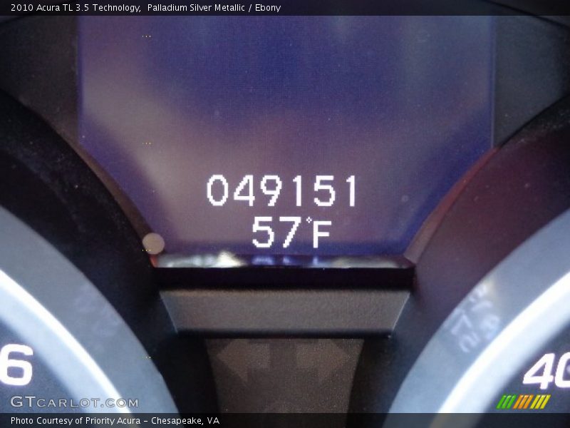 Palladium Silver Metallic / Ebony 2010 Acura TL 3.5 Technology
