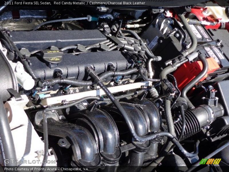 Red Candy Metallic / Cashmere/Charcoal Black Leather 2011 Ford Fiesta SEL Sedan