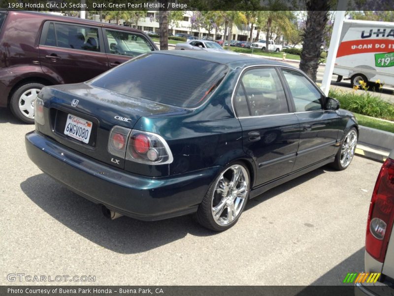 Dark Green Pearl Metallic / Beige 1998 Honda Civic LX Sedan