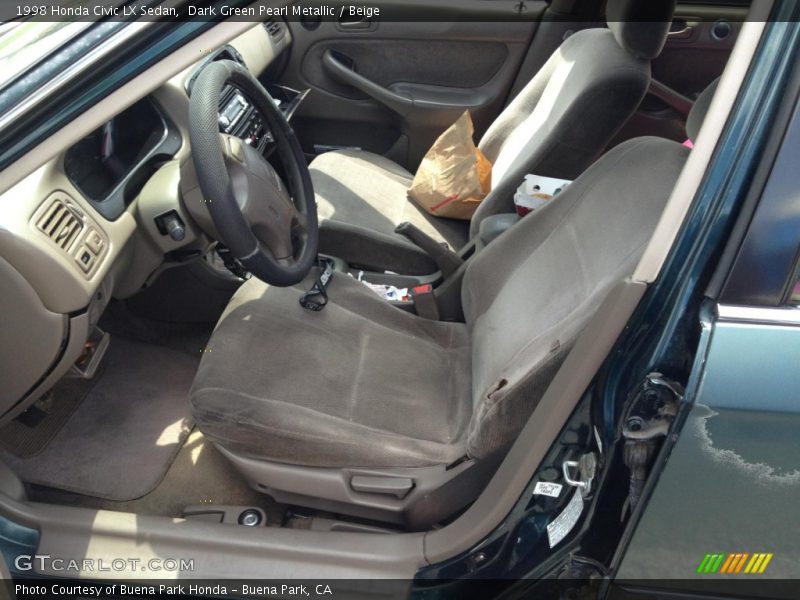 Dark Green Pearl Metallic / Beige 1998 Honda Civic LX Sedan