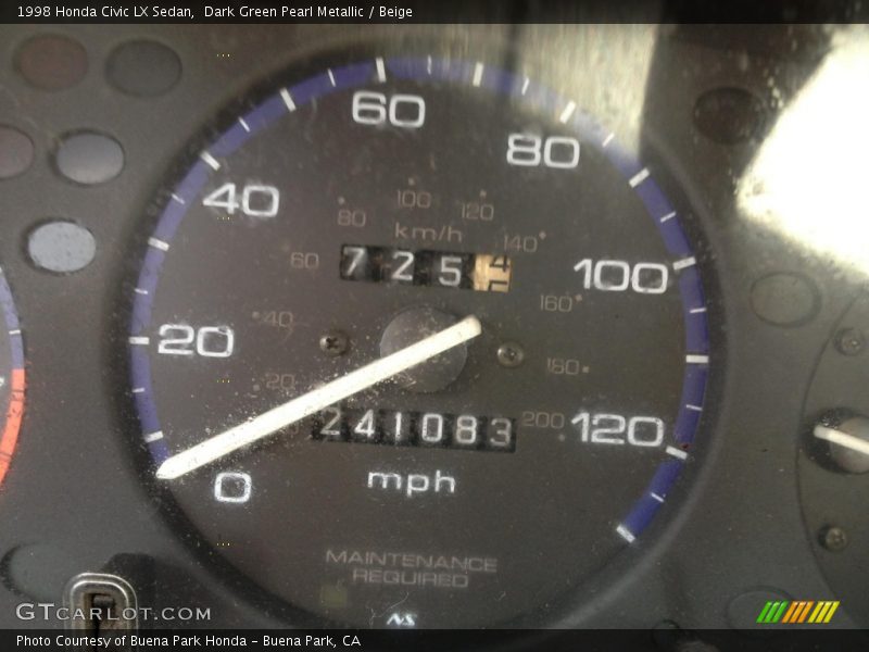 Dark Green Pearl Metallic / Beige 1998 Honda Civic LX Sedan