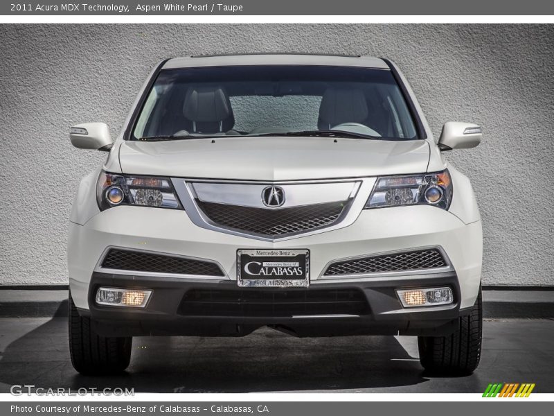 Aspen White Pearl / Taupe 2011 Acura MDX Technology