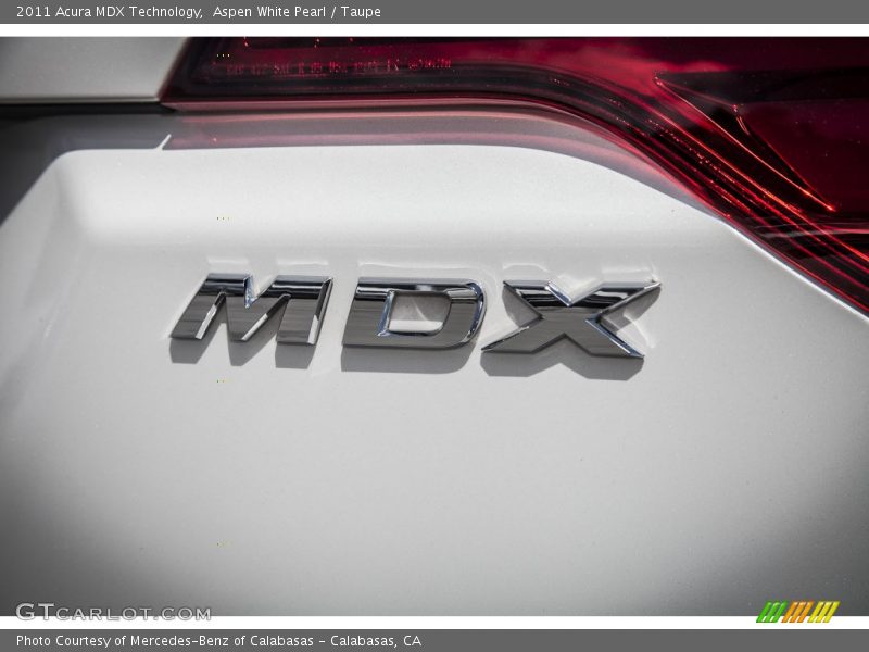 Aspen White Pearl / Taupe 2011 Acura MDX Technology