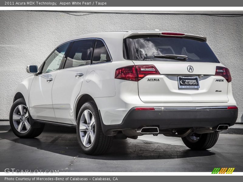Aspen White Pearl / Taupe 2011 Acura MDX Technology