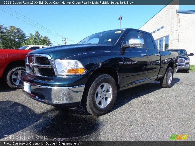 Hunter Green Pearl / Light Pebble Beige/Bark Brown 2011 Dodge Ram 1500 SLT Quad Cab