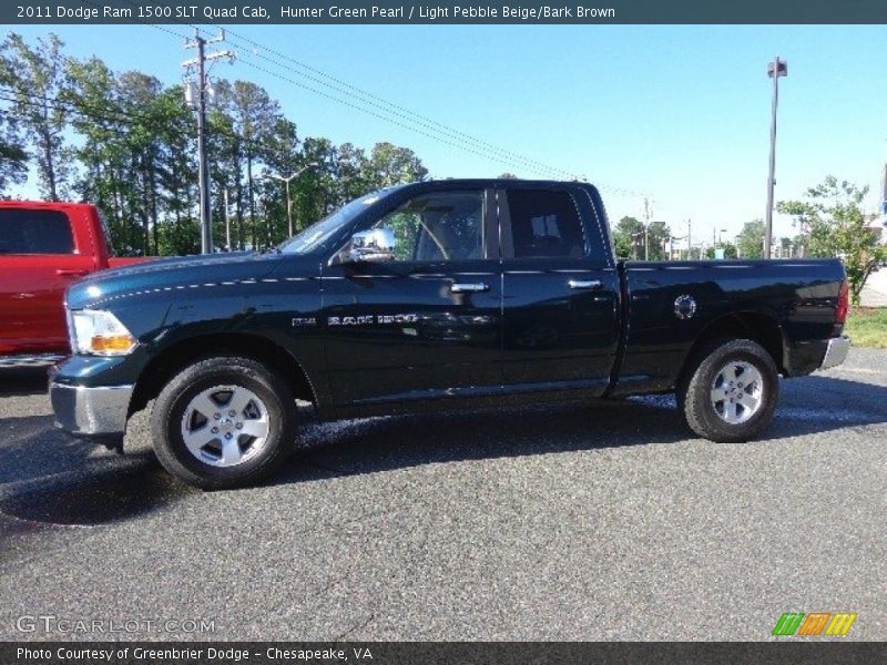 Hunter Green Pearl / Light Pebble Beige/Bark Brown 2011 Dodge Ram 1500 SLT Quad Cab