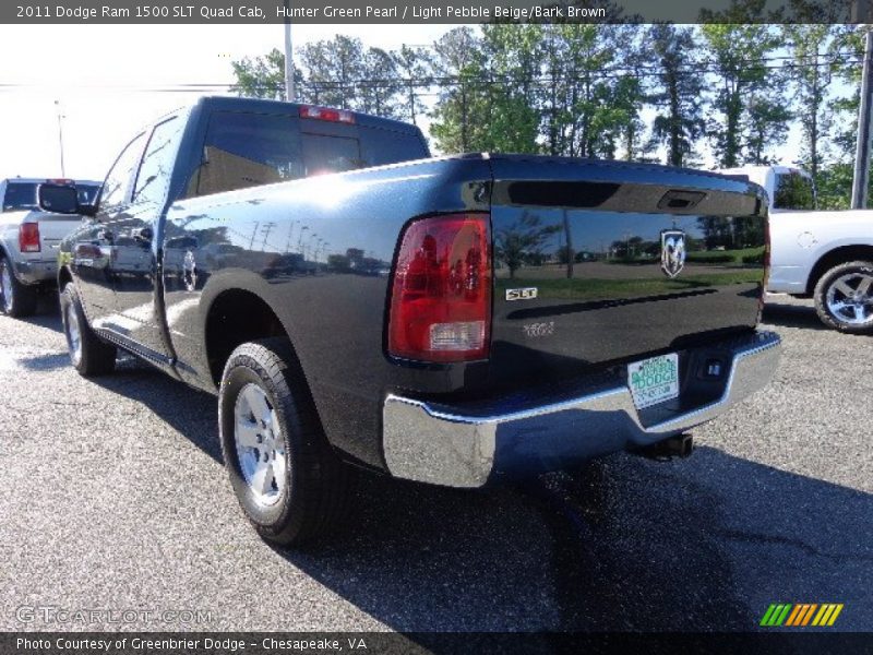 Hunter Green Pearl / Light Pebble Beige/Bark Brown 2011 Dodge Ram 1500 SLT Quad Cab