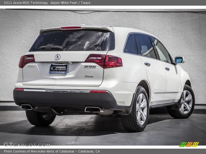 Aspen White Pearl / Taupe 2011 Acura MDX Technology
