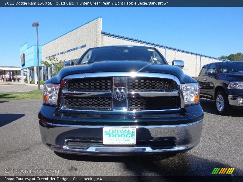 Hunter Green Pearl / Light Pebble Beige/Bark Brown 2011 Dodge Ram 1500 SLT Quad Cab