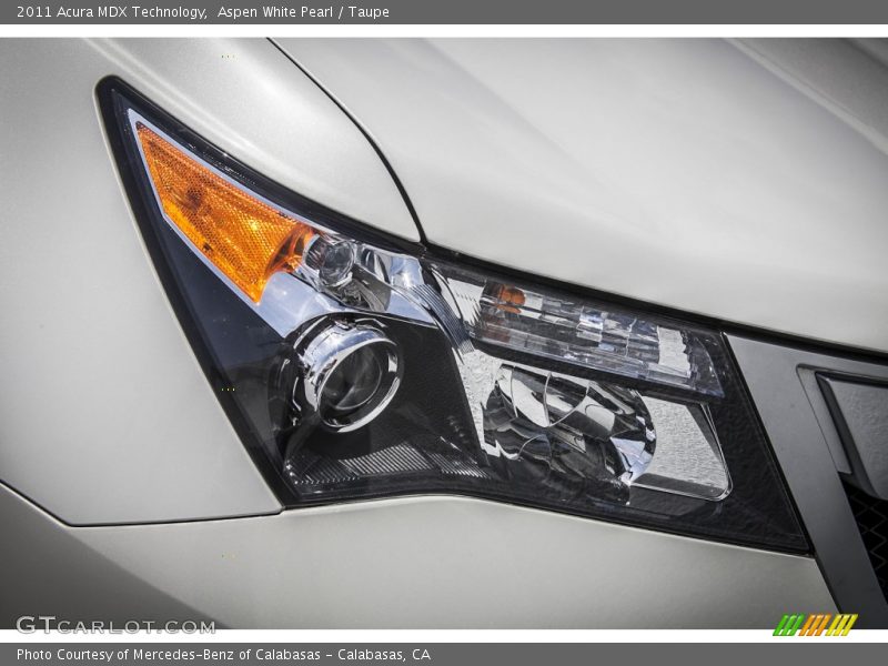 Aspen White Pearl / Taupe 2011 Acura MDX Technology