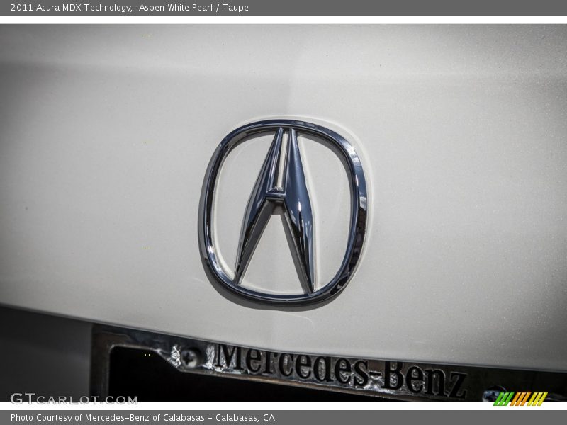 Aspen White Pearl / Taupe 2011 Acura MDX Technology