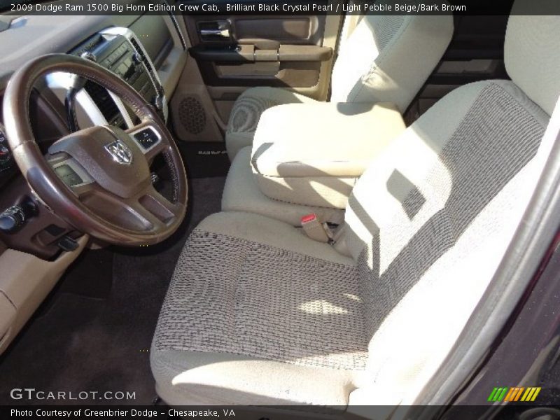 Brilliant Black Crystal Pearl / Light Pebble Beige/Bark Brown 2009 Dodge Ram 1500 Big Horn Edition Crew Cab