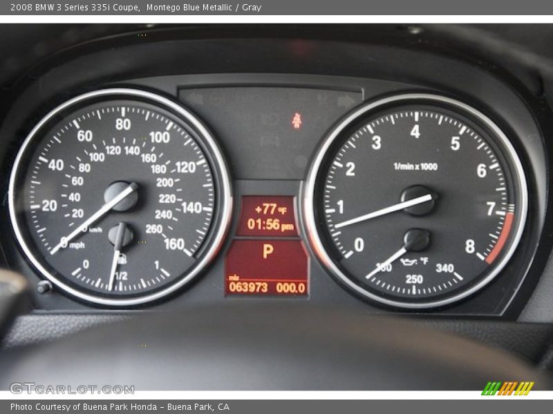 Montego Blue Metallic / Gray 2008 BMW 3 Series 335i Coupe