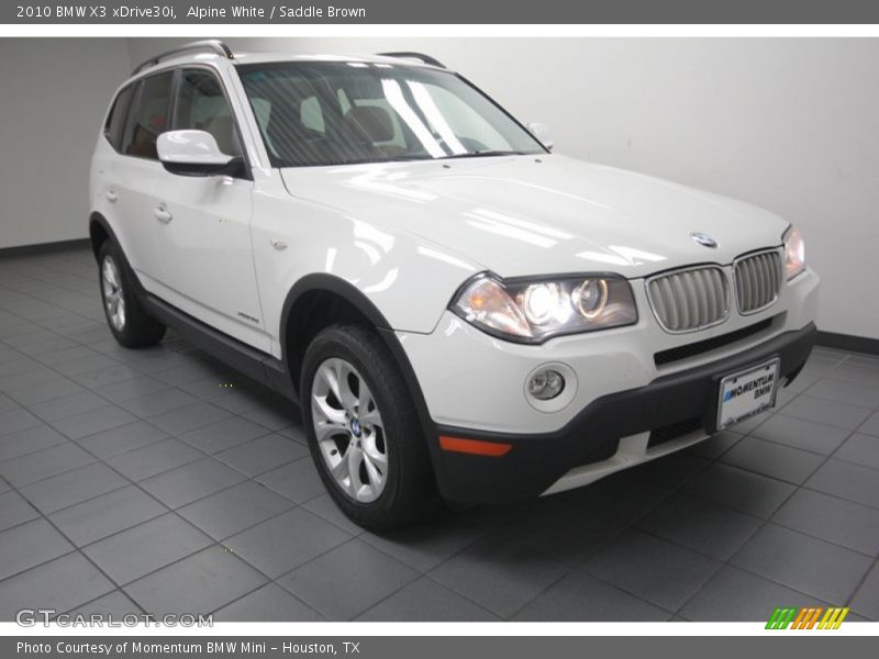 Alpine White / Saddle Brown 2010 BMW X3 xDrive30i