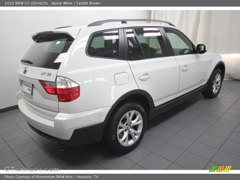 Alpine White / Saddle Brown 2010 BMW X3 xDrive30i