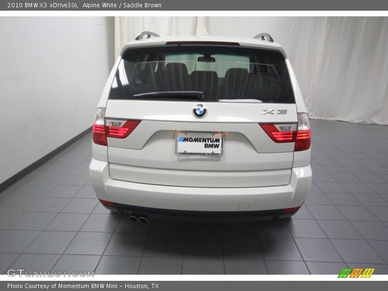 Alpine White / Saddle Brown 2010 BMW X3 xDrive30i