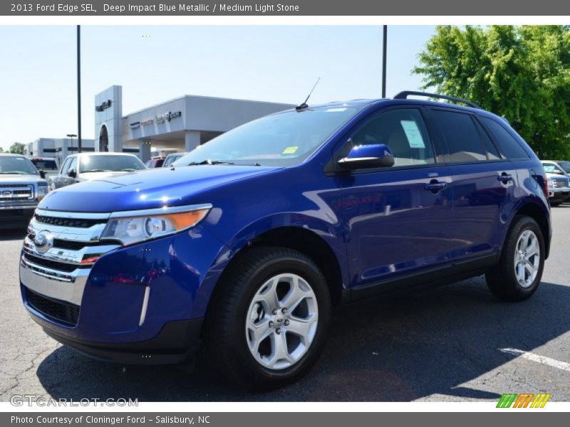 Deep Impact Blue Metallic / Medium Light Stone 2013 Ford Edge SEL