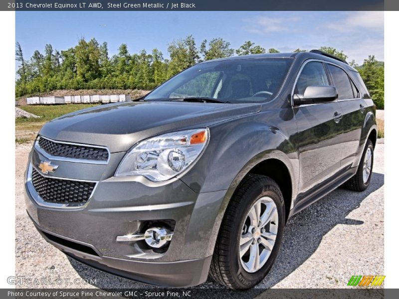Steel Green Metallic / Jet Black 2013 Chevrolet Equinox LT AWD