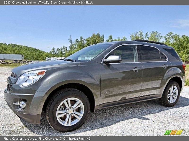 Steel Green Metallic / Jet Black 2013 Chevrolet Equinox LT AWD