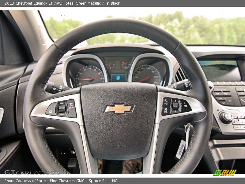 Steel Green Metallic / Jet Black 2013 Chevrolet Equinox LT AWD